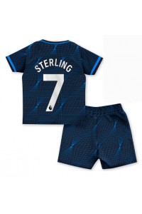 Chelsea Raheem Sterling #7 Jalkapallovaatteet Lasten Vieraspeliasu 2023-24 Lyhythihainen (+ Lyhyet housut)
